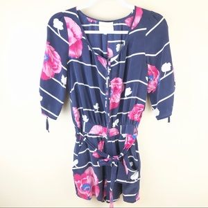 Yumi Kim Floral Button Front Short Romper